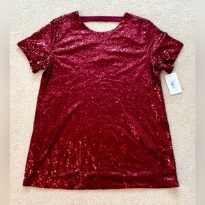 Sequin Burgundy Women's Top